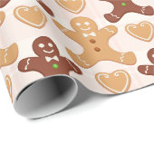 Lebkuchen-Plätzchen-Muster Geschenkpapier (Rolleneckpunkt)