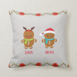 Lebkuchen-Plätzchen-Paare mit Namen Kissen