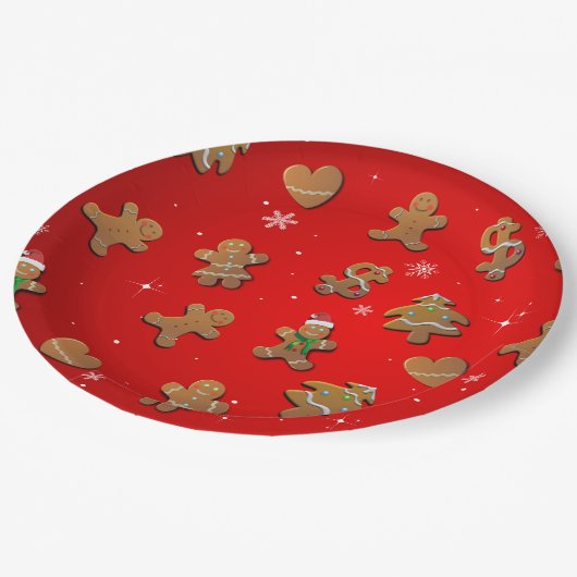 Lebkuchen-Plätzchen Pappteller (Schrägansicht)