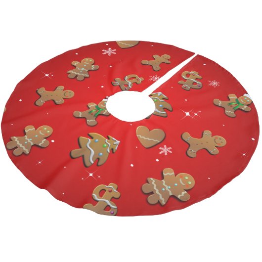 Lebkuchen-Plätzchen Polyester Weihnachtsbaumdecke (Schrägansicht)