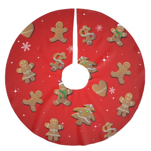 Lebkuchen-Plätzchen Polyester Weihnachtsbaumdecke (Vorderseite)