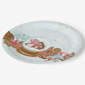 Lebkuchen-Plätzchen Snowglobe Pappteller (Schrägansicht)