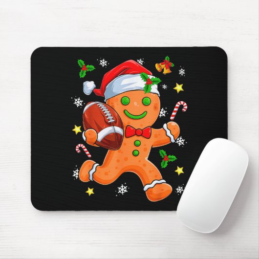 Lebkuchen-Plätzchen spielt Fußball Frohe Weihnacht Mousepad (Mit Mouse)