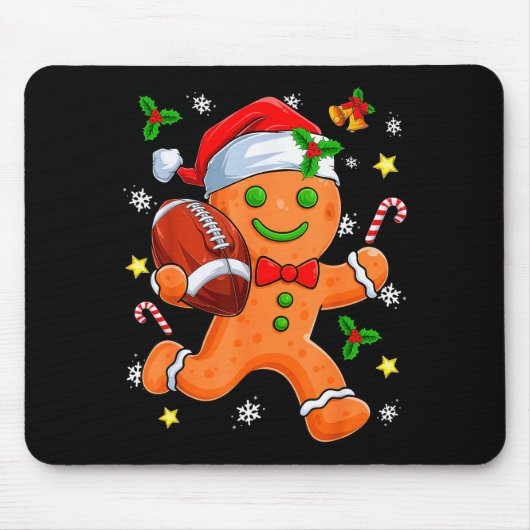 Lebkuchen-Plätzchen spielt Fußball Frohe Weihnacht Mousepad (Vorne)
