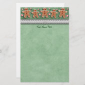 Lebkuchen-Plätzchen-Süßigkeiten besprüht Grün Briefpapier (Vorne/Hinten)