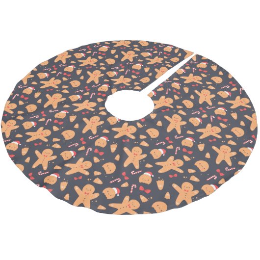 Lebkuchen Polyester Weihnachtsbaumdecke (Schrägansicht)