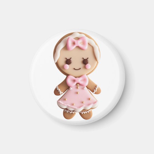 Lebkuchen/Puppe\Pink Bow\Magnet Magnet (Vorne)