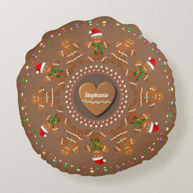 Lebkuchen Rundes Kissen (Rückseite)