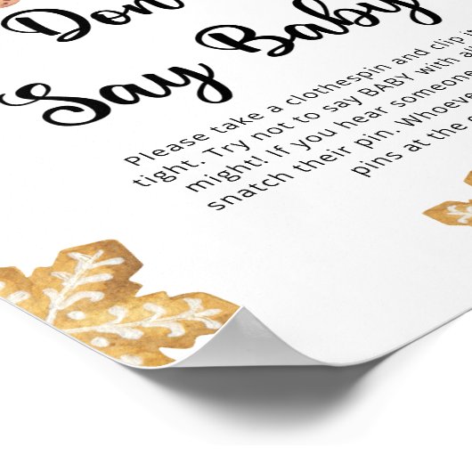 Lebkuchen - Sag nicht, Baby Poster (Ecke)