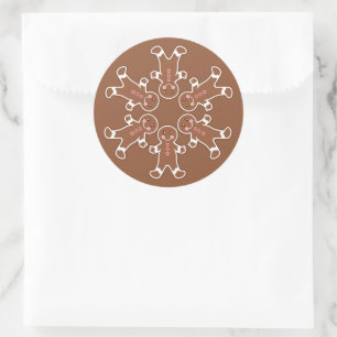 Lebkuchen-Schneeflocken-Feiertagsaufkleber Runder Aufkleber