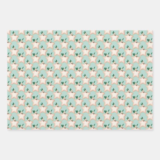 Lebkuchen & Schneeflocken - Geschenk Wrap Geschenkpapier Set (Vorderseite 2)