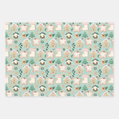 Lebkuchen & Schneeflocken - Geschenk Wrap Geschenkpapier Set (Vorderseite)