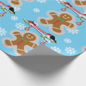 Lebkuchen, Schneeflocken und Vögel Geschenkpapier (Ecke)