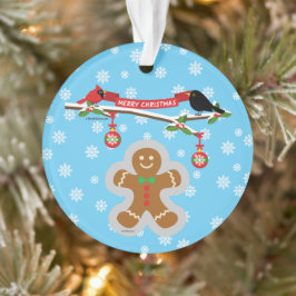 Lebkuchen, Schneeflocken und Vögel Ornament