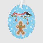 Lebkuchen, Schneeflocken und Vögel Ornament (Vorderseite)