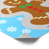 Lebkuchen, Schneeflocken und Vögel Poster (Ecke)