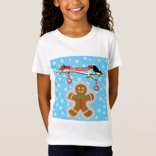 Lebkuchen, Schneeflocken und Vögel T-Shirt