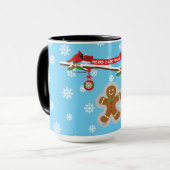 Lebkuchen, Schneeflocken und Vögel Tasse (Vorderseite Links)