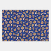 Lebkuchen Set Blauer Weihnachten Geschenkpapier Set (Vorderseite 3)