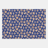 Lebkuchen Set Blauer Weihnachten Geschenkpapier Set (Vorderseite 2)