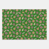 Lebkuchen Set Grün Weihnachten Geschenkpapier Set (Vorderseite 3)