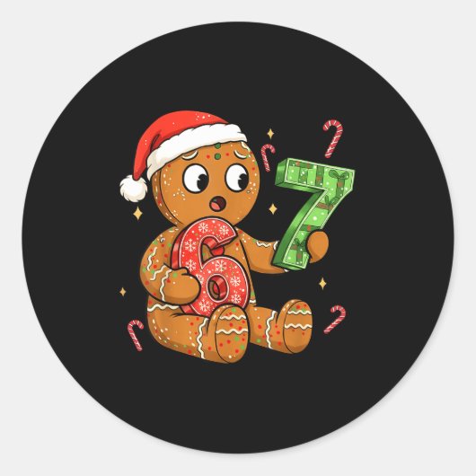 Lebkuchen Six Seven 67 Meme 6 7 Lustige Weihnachte Runder Aufkleber (Vorderseite)