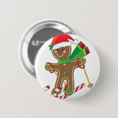 Lebkuchen-Skifahrer Button (Vorne & Hinten)