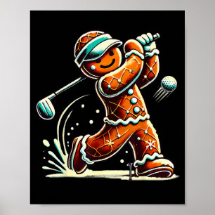 Lebkuchen spielt Golfball Weihnachten Golf Liebhab Poster