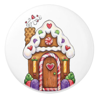 Lebkuchen-Süßigkeits-Haus-Fach-Zug-Griff Keramikknauf