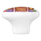 Lebkuchen-Süßigkeits-Haus-Fach-Zug-Griff Keramikknauf (Seitenansicht)