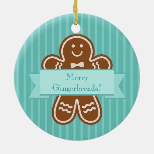 Lebkuchen-Umarmungen Keramikornament (Hinten)