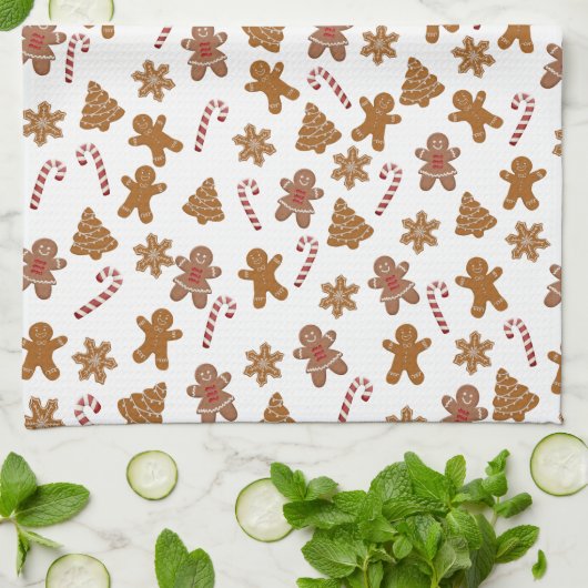 Lebkuchen und Bonbons Geschirrtuch (Gefaltet)