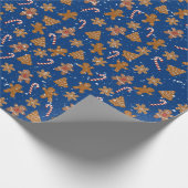 Lebkuchen und Bonbons mit Schneeflocken Geschenkpapier (Ecke)