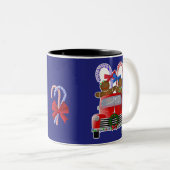 Lebkuchen und Candy Canes Little Red Truck Zweifarbige Tasse (VorderseiteRechts)
