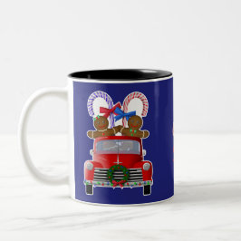 Lebkuchen und Candy Canes Little Red Truck Zweifarbige Tasse