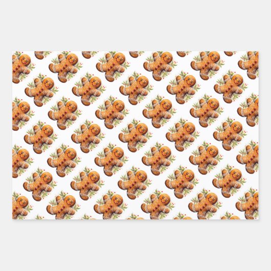 Lebkuchen und Häuser Geschenkpapier Set (Vorderseite)