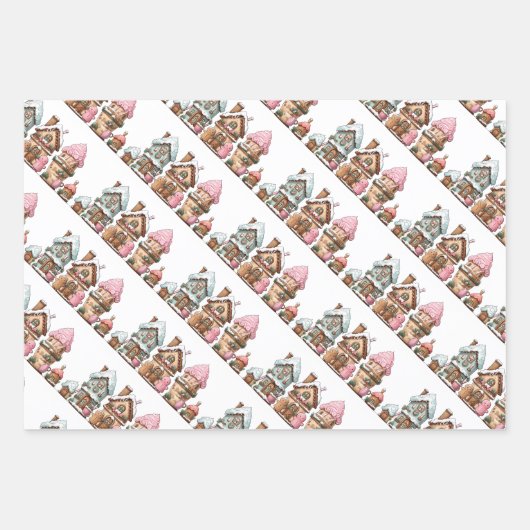 Lebkuchen und Häuser Geschenkpapier Set (Vorderseite 3)