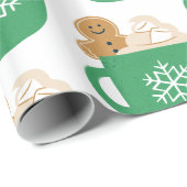 Lebkuchen und heiße Schokoladenchristen Geschenkpapier (Rolleneckpunkt)