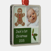 Lebkuchen und Holly Silbernes Ornament (Rechts)