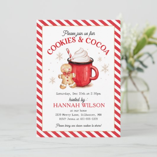 Lebkuchen und Kakaoweihen Einladung (Stehend Vorderseite)