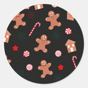 Lebkuchen und kandierter Weihnachtsbaum Runder Aufkleber