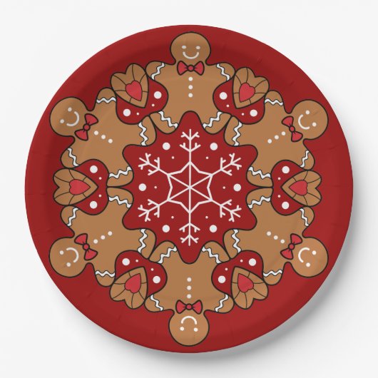 Lebkuchen und Mandalas Pappteller (Vorderseite)