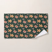 Lebkuchen- und Pfefferminz-Weihnachtsmuster Badhandtuch Set (Handtuch)