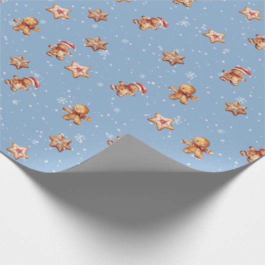 Lebkuchen und Schneeflocken Geschenkpapier (Ecke)