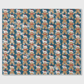 Lebkuchen und Schneeflocken Geschenkpapier (Flach)