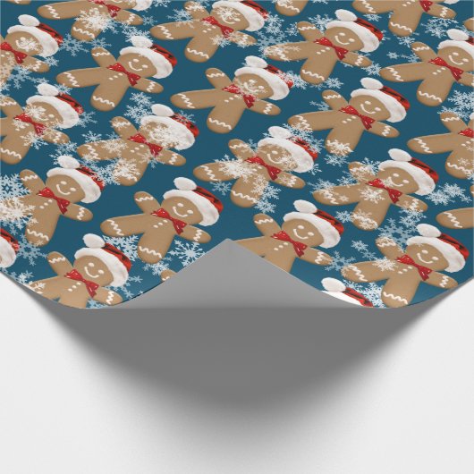 Lebkuchen und Schneeflocken Geschenkpapier (Ecke)
