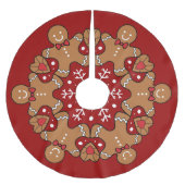 Lebkuchen und Schneeflocken Mandala Polyester Weihnachtsbaumdecke (Vorderseite)