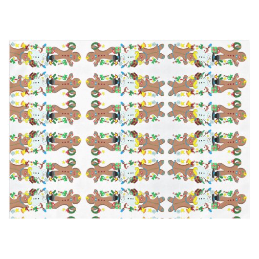 Lebkuchen und Schneemann Weihnachten Tischdecke (Vorderseite (Horizontal))
