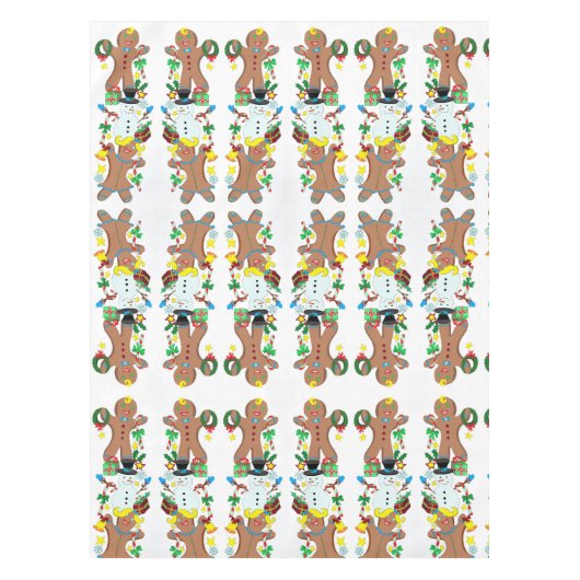 Lebkuchen und Schneemann Weihnachten Tischdecke (Vorderseite)