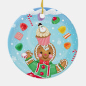 Lebkuchen-und Süßigkeits-Verzierung Keramikornament (Hinten)